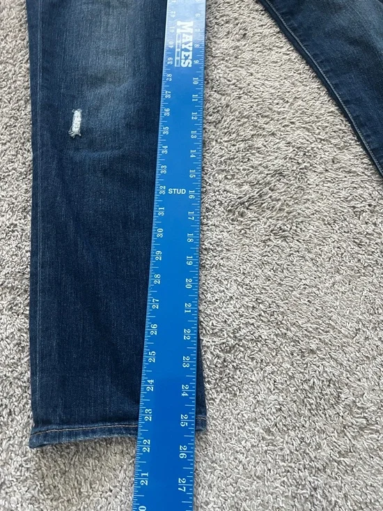 Paige Jimmy Jimmy Distressed Medium Blue Crop Stretch Denim Jeans - Size 28 - Picture 13 of 13